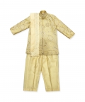 Golden leather applique kurta set