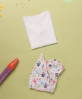 Classic Whitenkurta With Printed Dhoti