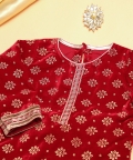 Maroon Velvet Suit Set 