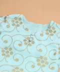 Soft Blue Velvet Sharara Set