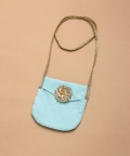Soft Blue Velvet Sharara Set