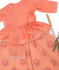 Peach Navratri Ghaghra Set