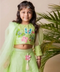 Green Butterfly Ghagra
