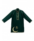 Green moon and star kurta set for boys