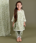Green Muslin Kurta Dhoti Set