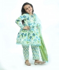 Green Printed Floral Suit