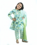 Green Printed Floral Suit