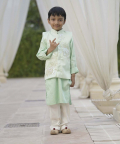Green Sequins Embroidery Jacket And Kurta Pant