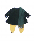 Green Velvet Ethnic Romper With Duppata For Girls