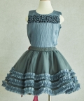 Hand Embroidered Fabric Balls Top & Frilled Skirt Set