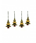 Handcrafted Wooden Christmas Dcor - Pine Set Of 4