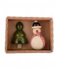 Handmade Snowman And Xmas Tree Fridge Magnet