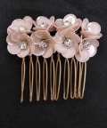 Peach Color Floral Hair Comb