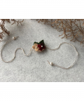 Small Flower Rakhi In Deep Red & Gold - 1 Pc