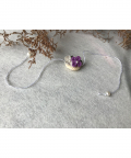 Small Flower Rakhi In Lavender & Silver - 1 Pc