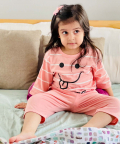 Girls Pink Stripe T-Shirt & Pyjama Set