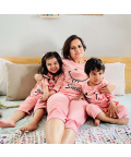 Girls Pink Stripe T-Shirt & Pyjama Set
