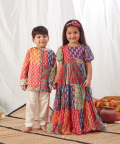 Block Print Multicolour Flowy Dress