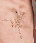 Peach Mirror Work Bird Kurta