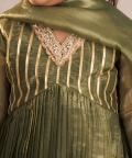 Olive Green Anarkali Set
