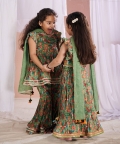 Green Fish Kalamkari Lehenga Set 