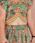 Green Fish Kalamkari Lehenga Set 