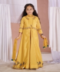 Yellow Parrot Anarkali Jacket Set 