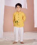 Yellow Parrot Bandhgala Set 