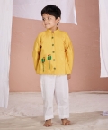 Yellow Parrot Bandhgala Set 