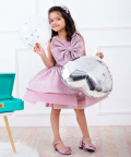 Pink Sequin Dresss With Big Statemnet Bow On The Bodice
