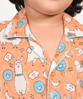 No Drama Llama- Unisex Orange Night Suit Set