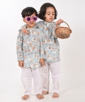 No Drama Llama- Unisex Blue Kurta.