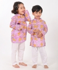 Lion And Mouse- Lavender Unisex Kurta