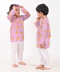 Lion And Mouse- Lavender Unisex Kurta