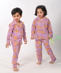 Lion And Mouse- Lavender Unisex Nightsuit Set