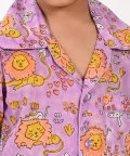 Lion And Mouse- Lavender Unisex Nightsuit Set