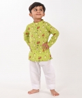 Ghost Print- Unisex Green Kurta
