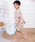 Paradise Print- White Co-Ord Set For Boys