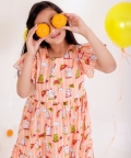 Kachua Khargosh- Peach Frocks For Girls