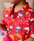 Chote Khwaab- Red Co-Ord Set For Boys