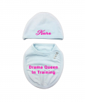 Personalised Drama Queen In Training Bib & Cap
