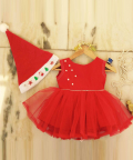 Red Pearl Beaded Frock