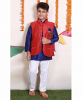 Red And Black Zardoz Embroidered Kurta Set