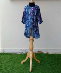 Indigo Tree Print Asymmetric Cut Kurta Set
