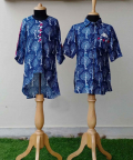 Indigo Tree Print Asymmetric Cut Kurta Set