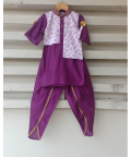 Purple Katan Silk Kurta