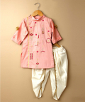Light Pink Katan Silk Kurta Set