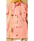 Light Pink Katan Silk Kurta Set