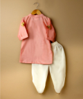 Light Pink Katan Silk Kurta Set