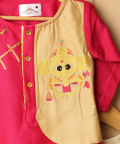 Pink Ganesh Embroidered Outfit